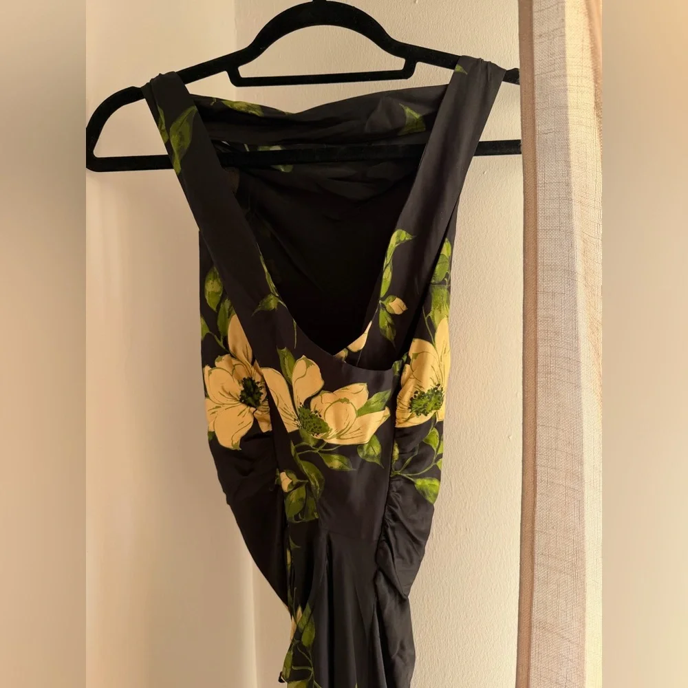 NEW Reformation Anaiis Silk Dress Black Floral Mood For Love 6 - Picture 9 of 16